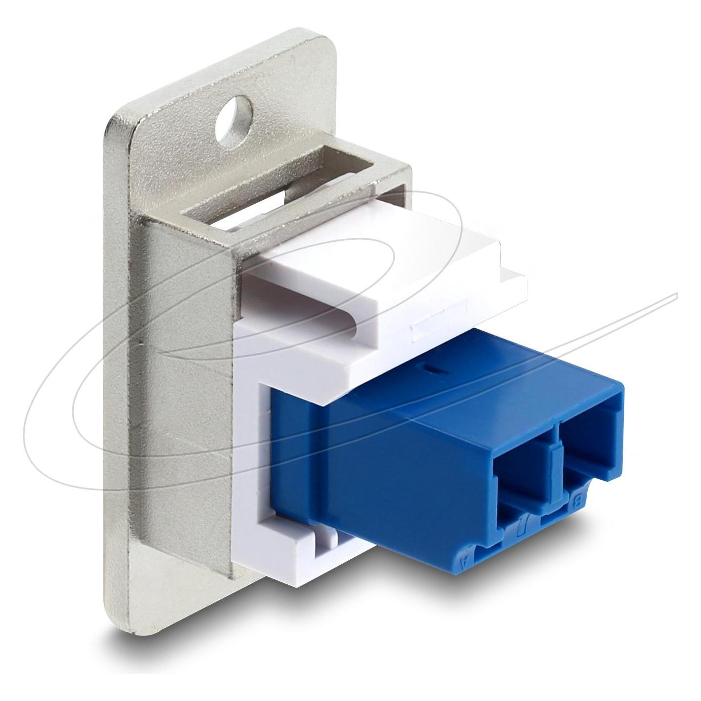 Delock Panel Mount LC Duplex Buchse zu LC Duplex Buchse silb (Keystone Modul, Netzwerkkabel) (91092)