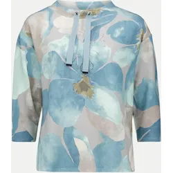 Sweatshirt mit floralem Muster Blau 42