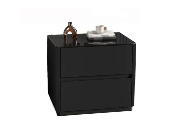 YANG11FAN Vielseitig Einfacher Nachttisch mit Glasfront Platzsparendes, schmales Design for Schlafzimmer(XS)