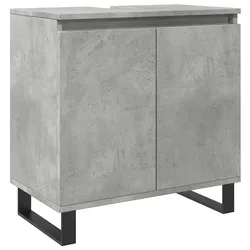 Helloshop26 - Badezimmerschrank mit großem Stauraum im Industriestil 58 x 33 x 60 cm Holzwerkstoff Betongrau