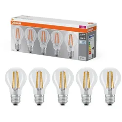 5er Pack OSRAM LED BASE CLASSIC A 60 Filament 7W wie 60W 806lm 4000K Neutralweiß E27 klar