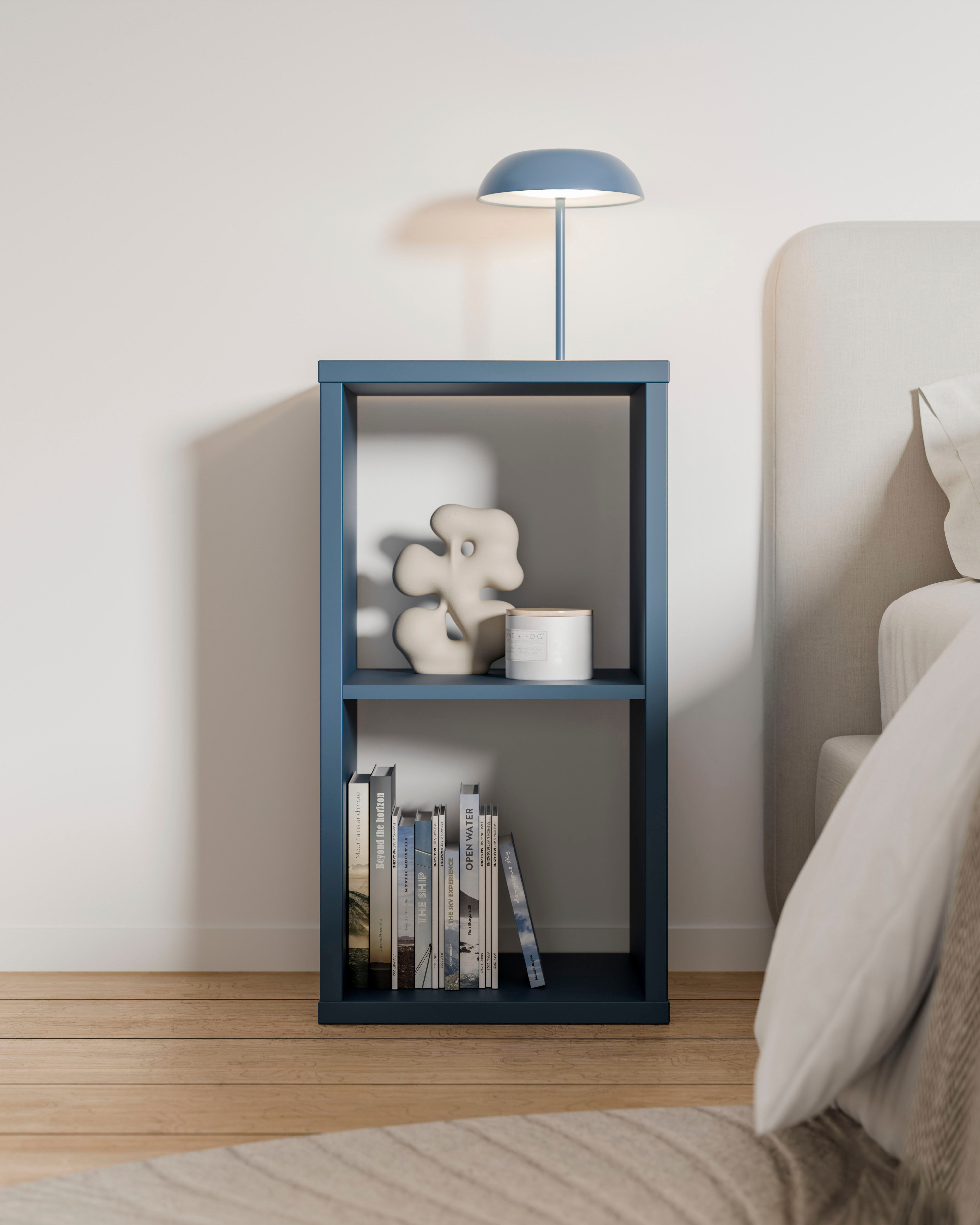 FORTE "Mauro" Regal mit 2 Fächern, B/H/T 38,2x72,9x32,9 cm, langlebige Beschichtung blau B/H/T: 39,5cm x 72,8cm x 32,9cm, 2 Stk. offene Fächer