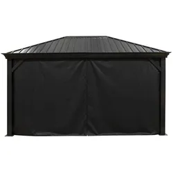 Sojag Vorhänge inkl. Clips für Pavillon Marsala 1220 | Schwarz - Schwarz