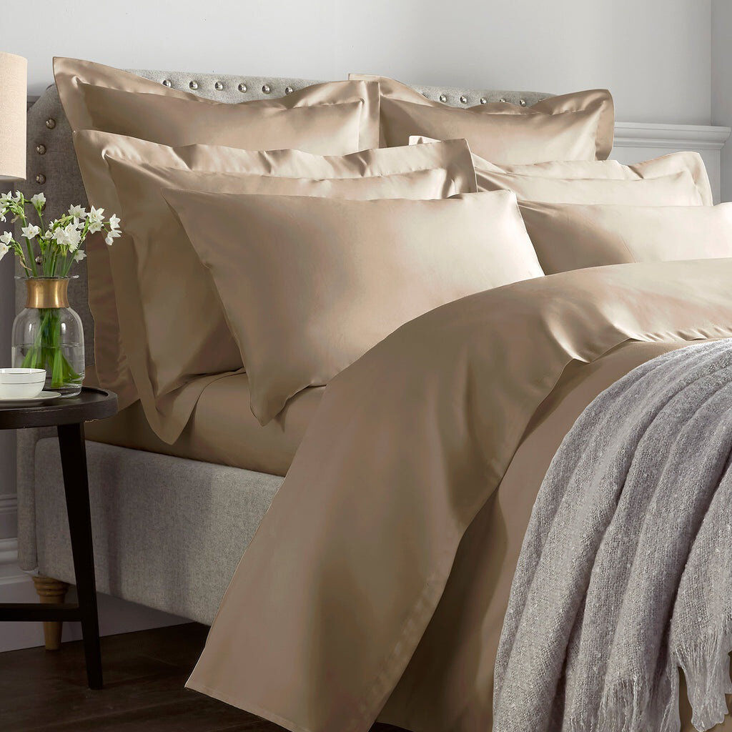 17 Stories Marview 1000 Thread Count Cotton Sateen Flat Sheet Flax Kingsize (5')