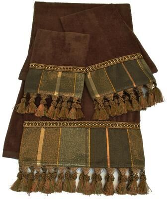 Sherry Kline Chambord Brown Embellished 3-piece Towel Set