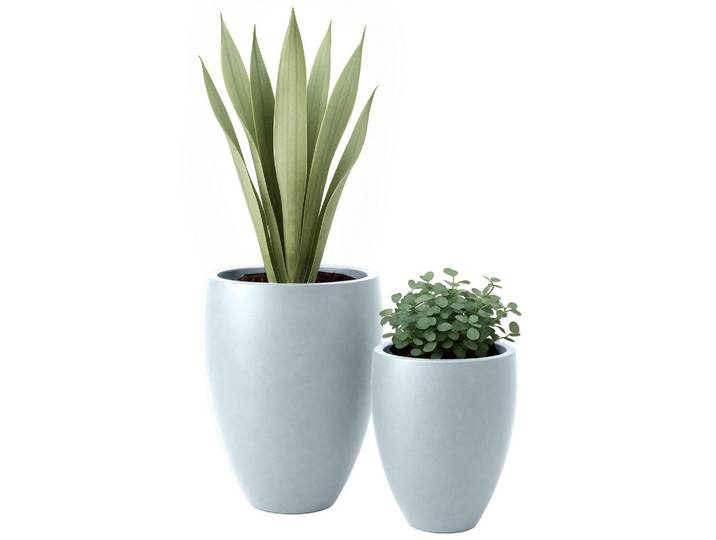 CLP Pflanzkübel 2er Set Grau, Kunststoff, 61 cm, Dekoration, Blumen & Blumentöpfe, Übertöpfe