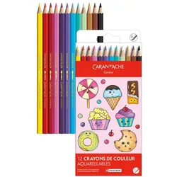 Caran d'Ache, Malstifte, Farbstifte Swisscolor Aquarelle Kawaii (12x)