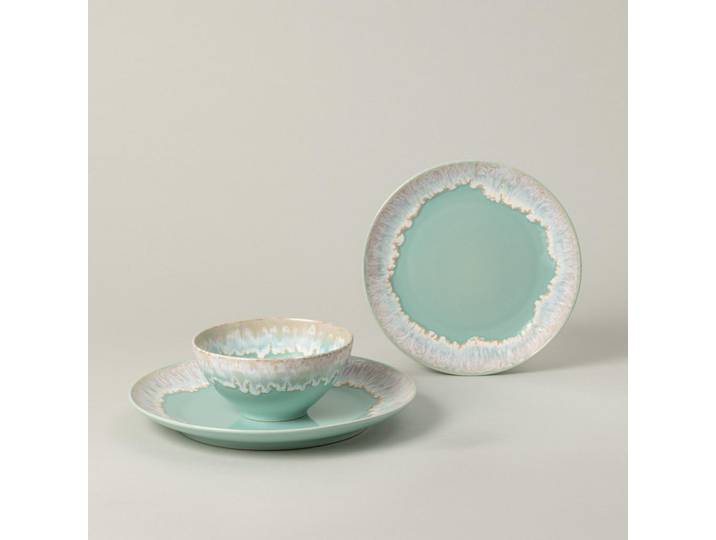 Costa Nova Kombiservice Taormina, Türkis, Keramik, 12-teilig, 650 ml, Handmade in Europe, Essen & Trinken, Geschirr, Geschirr-Sets, Kombiservice