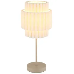 Tischleuchte Tischlampe Wohnzimmerlampe Schalter Sand Metall Textil H 45 cm