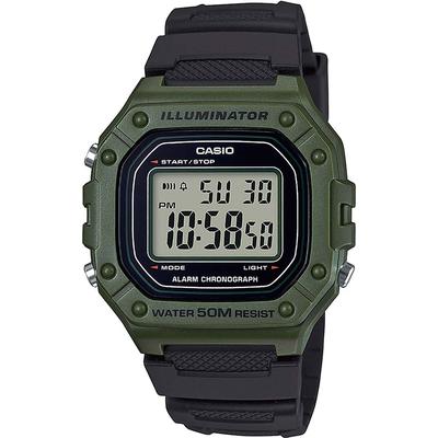 Chronograph, schwarz (khaki, schwarz), CASIO TIMELESS COLLECTION, Armbanduhren, Herren, khaki, Chronograph, Quarzuhr, Armbanduhr, Herrenuhr,Digitaluhr, Resinarmband,Stoppfunktion