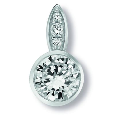 Kettenanhänger ONE ELEMENT "Zirkonia Anhänger aus 925 Silber", silber, Schmuckanhänger, Damen, mit Zirkonia, Silber 925 (Sterlingsilber), Kettenanhänger, Kleines Statement – persönlich, stilvoll, alltagstauglich