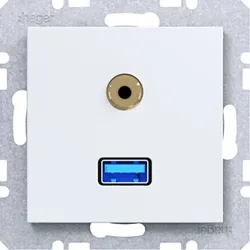 Hager USB/35mm Audio Steckd. WAF4381WM