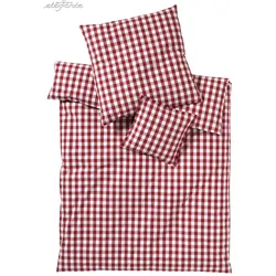 Elegante Perkal Bettwäsche »Quadro« Bordeaux 7021-01 Bettwäsche 135x200 cm / 80x80 cm