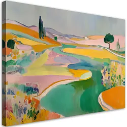 WANDBILD, Abstrakt farbige Landschaft Landschaft