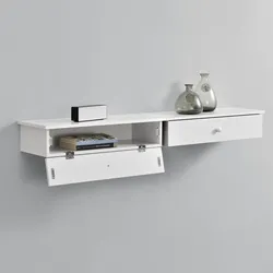 Wandregal Larvik 60 x 24 x 12,6 cm 2er Set mit Staufach Weiß en.casa