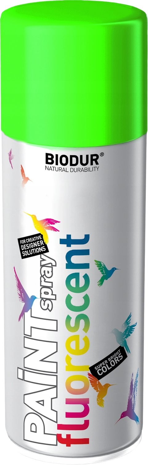 BIODUR Fluorescerende Neon Acryl Spuitverf - Groen RAL 9015 - 400ml