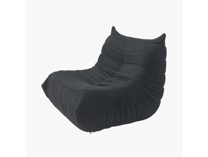 Fauteuil sol moelleux 105x88x80cm velours noir compressé salon chambre