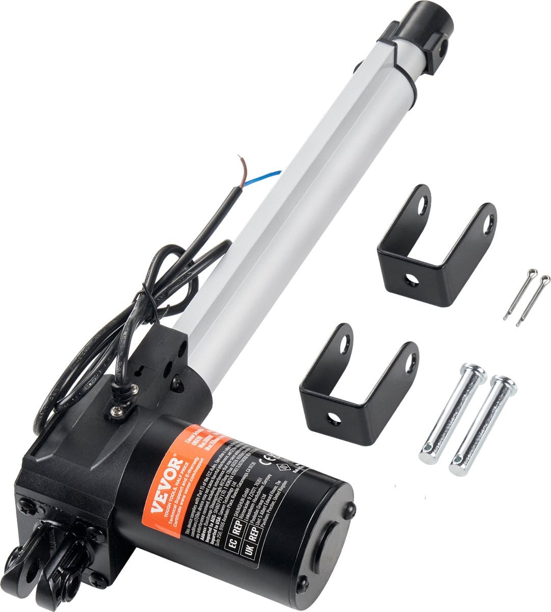 VEVOR Lineaire Actuator DC 12V IP44 Elektrische Motor met 250 mm Slaglengte en 5 mm/s Rijsnelheid