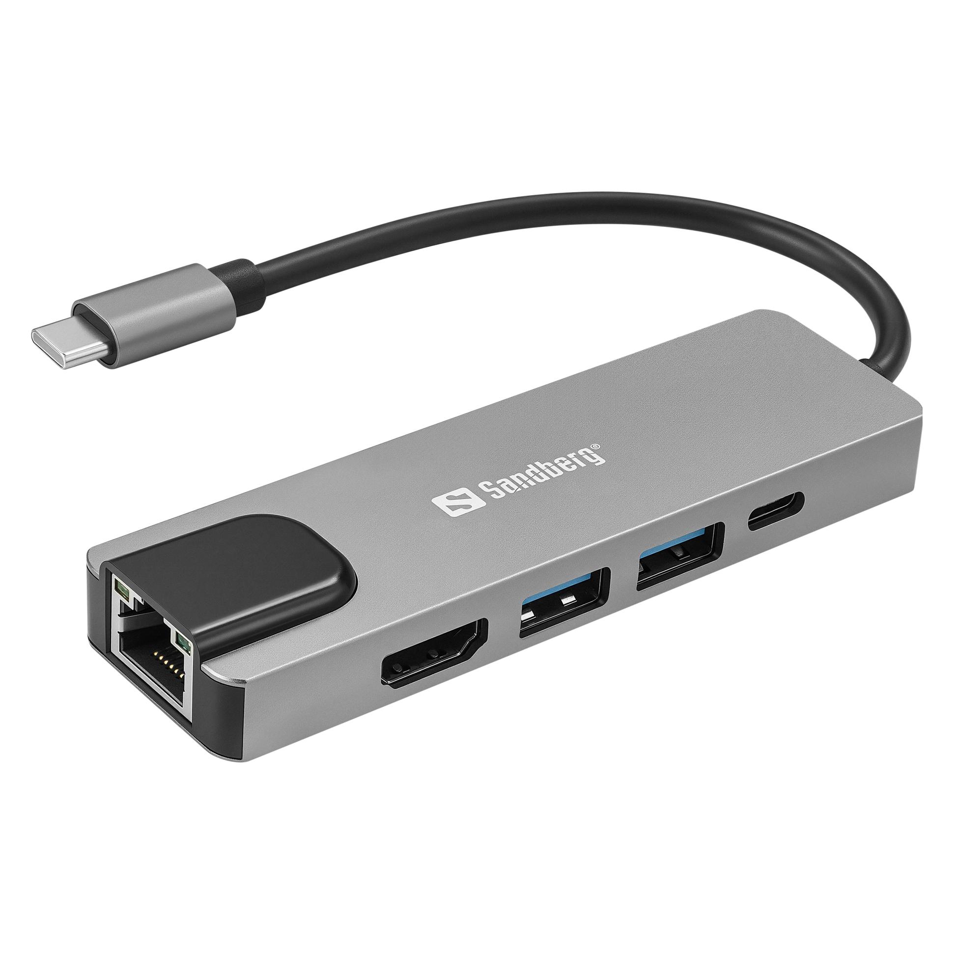 Sandberg USB-C 5in1 Travel Dock Saver (USB-C, 5 Ports) (336-99)