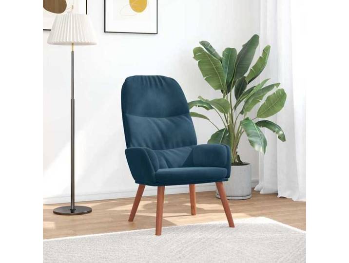 Fauteuil relaxant velours bleu 4102620