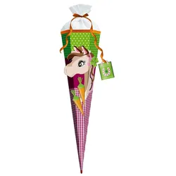 Roth Schultüte 80cm eckig Pferd Huppi