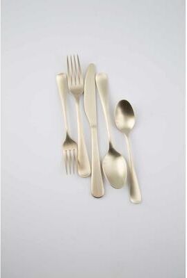 Cambridge Rhiannon Champagne Satin 20-Piece Flatware Set