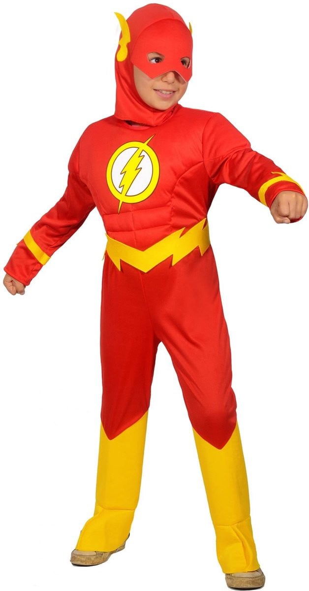 Superheld Flash Kostuum voor kinderen, maat 3-4 jaar