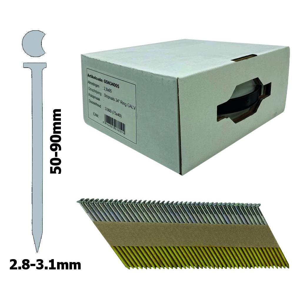 Max GSN34659 Streifennagel 34o Ring verzinkt - 65 mm (58712810)