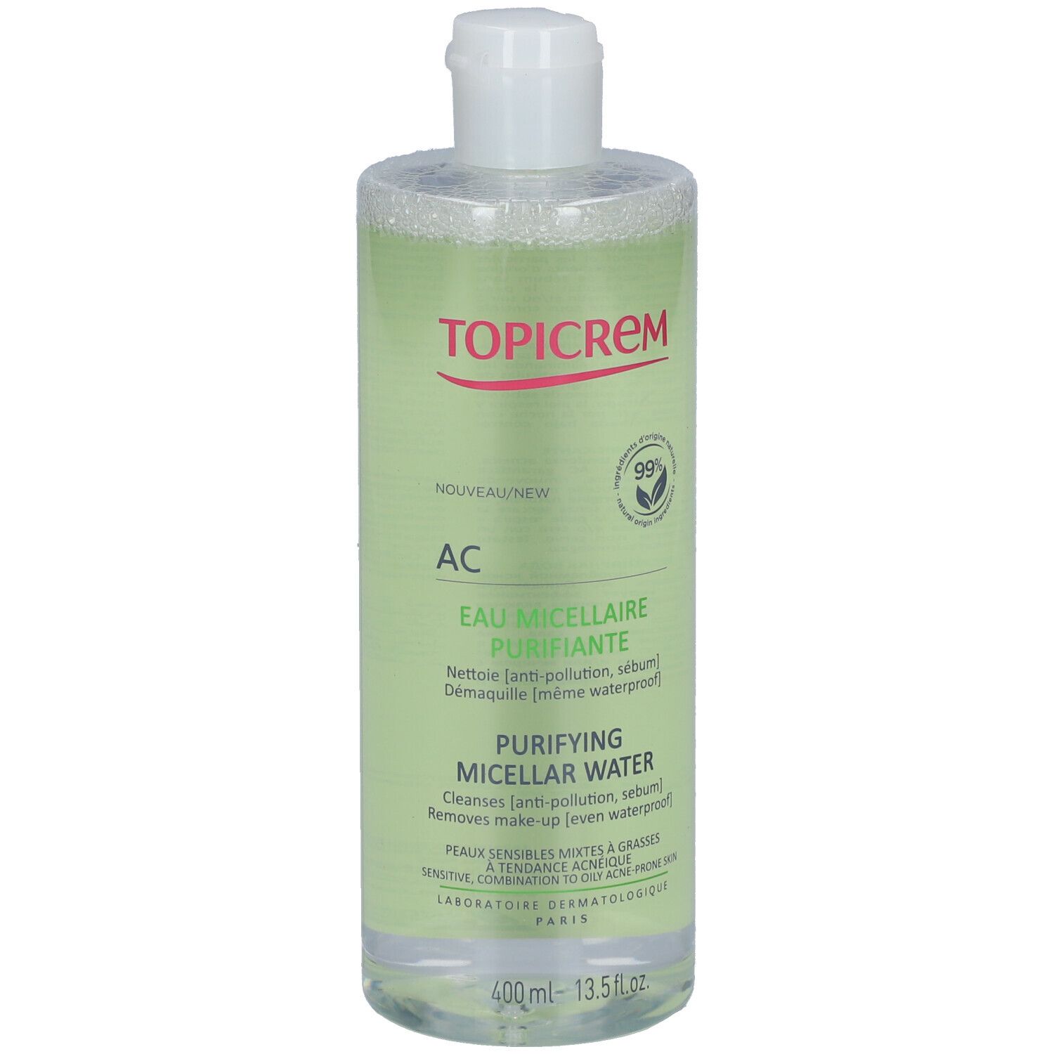 Topicrem AC Zuiverend Micellair Water 400 ml Gesichtswasser
