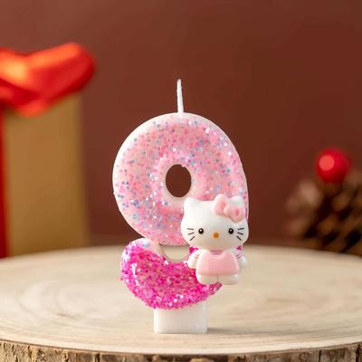 Uplift Treasures Cute Cartoon Cat Number Birthday Candle For Cake Decoration 9