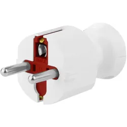 Schutzkontaktstecker 230V 16A UniSchuko Schuko Stecker Schutzkontakt weiss TIMEX WT- 40 (BI)