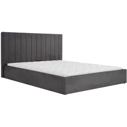 POLSTERBETT Melvio Doppelbett 180x200 cm mit Bettkasten und Schaumstoffmatratze 10 cm, Dunkelgrau