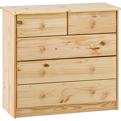 Schubkastenkommode MÖBILIA "Chur", beige (natur), B:81cm H:75cm T:35cm, Massivholz, Sideboards, Schubladenkommode