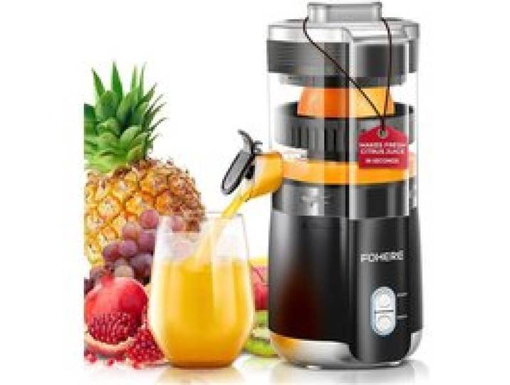 Presse-Agrumes Électrique 100W Moteur Silencieux Sans BPA 2 Cônes Interchangeables Bec Anti-Gouttes Jus De Fruits Frais