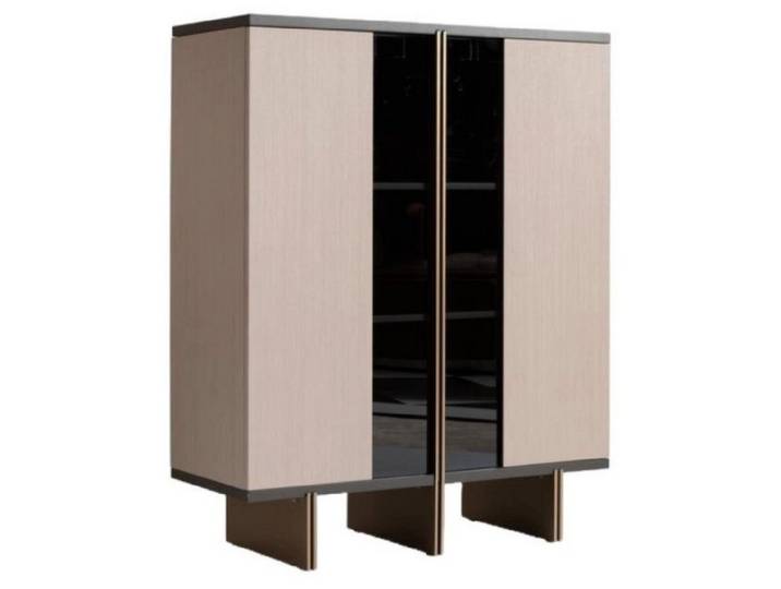 Xlmoebel Barschrank Moderne Holzbar mit Vitrine und Weinschrank für stilvolles Wohnen (Bar - Vitrine) Hergestellt in Europa