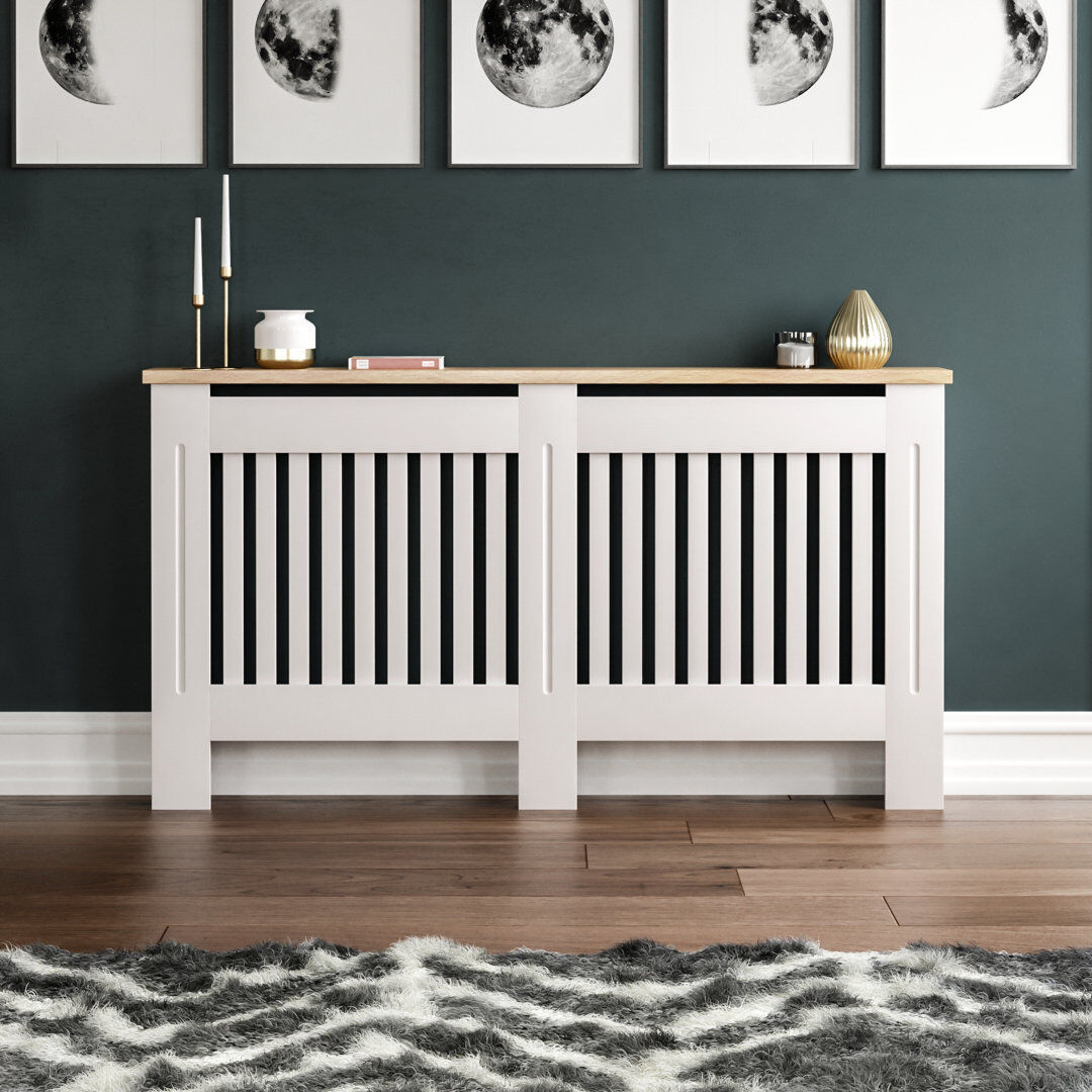 August Grove Beacsfield Radiator Cover White 83.3cm H x 152cm W x 19cm D