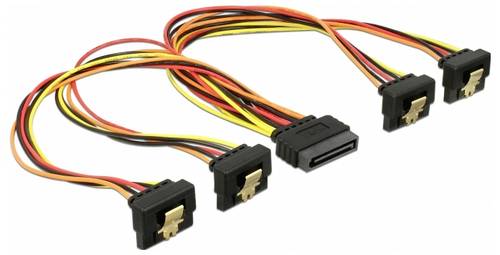 Delock Strom Anschlusskabel [4x SATA-Strom-Buchse 15pol. - 1x SATA-Strom-Stecker 15pol.] 30cm