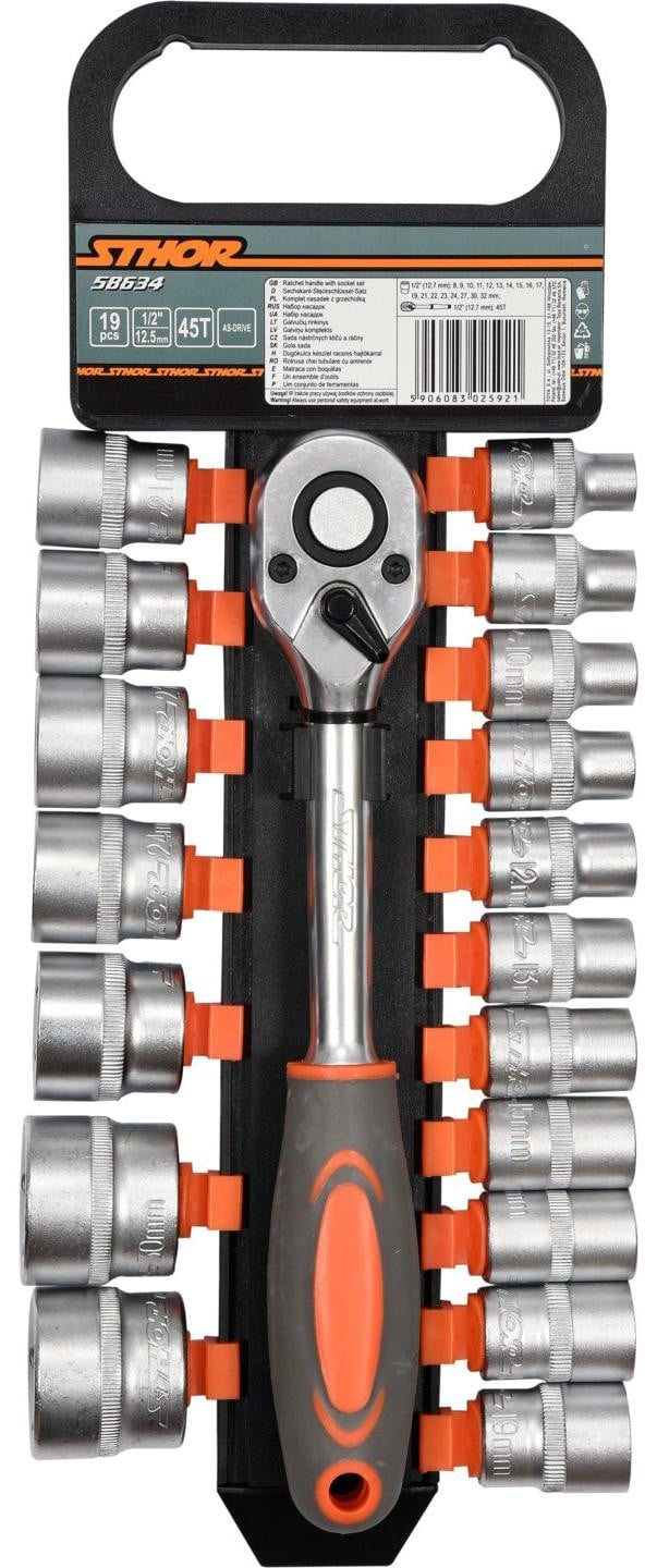 TRIZERATOP 19-delige set ratelsleutels van 1/2 inch