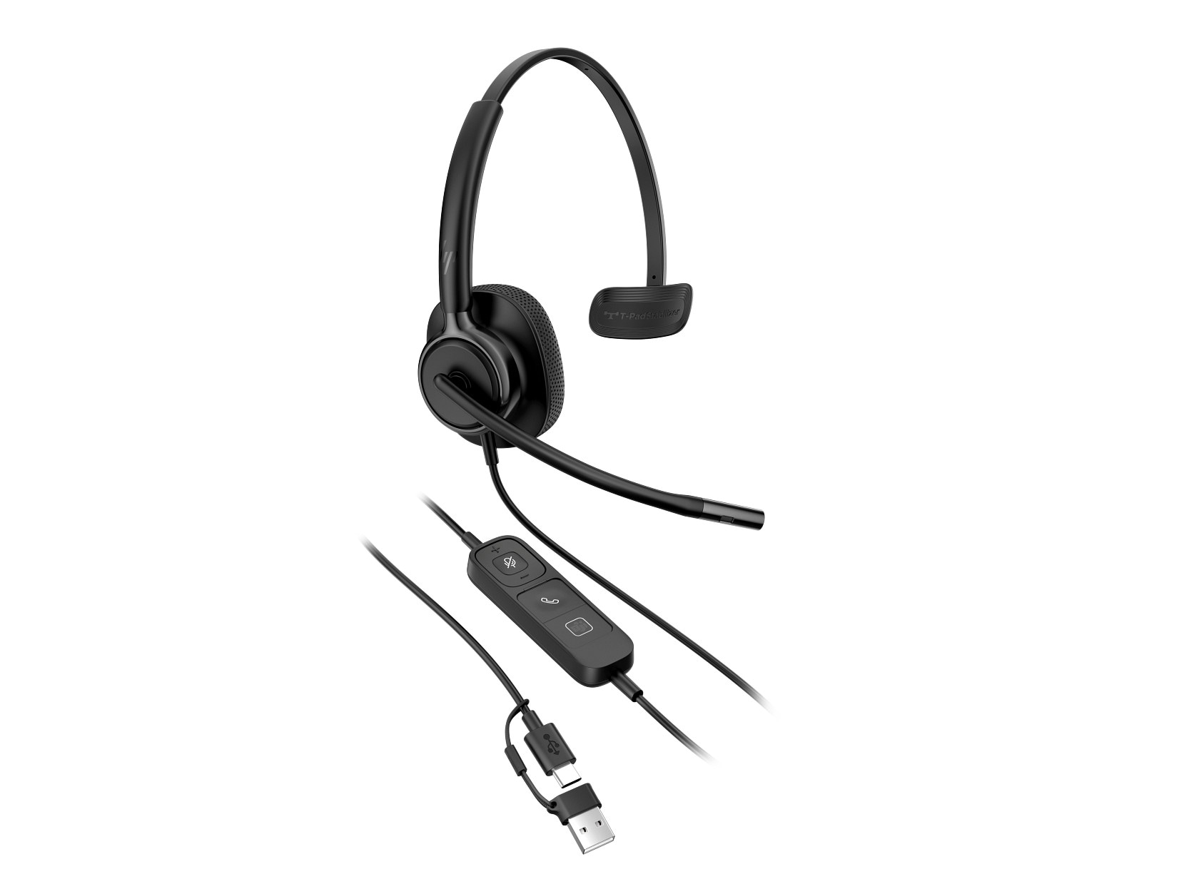 HP | Poly Mission 415 Mono-Headset USB-C/A, kabelgebunden, KI-Geräuschunterdrückung, Bulk-Verpackung (Kommerzielles Produkt)