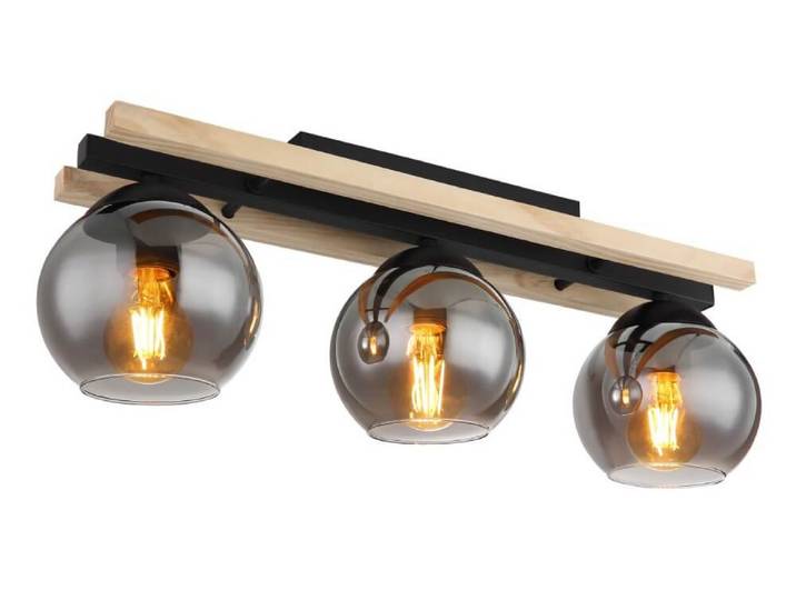 Design plafondlamp Conni hout 3-lichts Globo - 15569-3D
