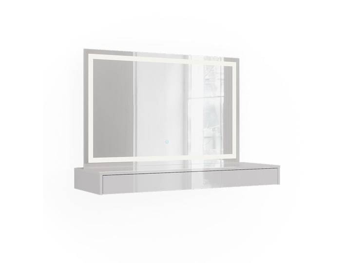 Vicco Schminktisch Sherry, Weiß, 120 cm mit LED-Spiegel, Holzwerkstoff, Rechteckig, 120x82x40.1 cm, Schlafzimmer, Schminktische