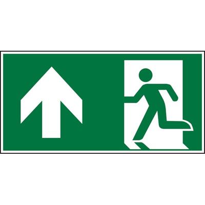 Rettungszeichen, Notausgang geradeaus - ASR A1.3 (DIN EN ISO 7010) - 300x150x1.5 mm Kunststoff