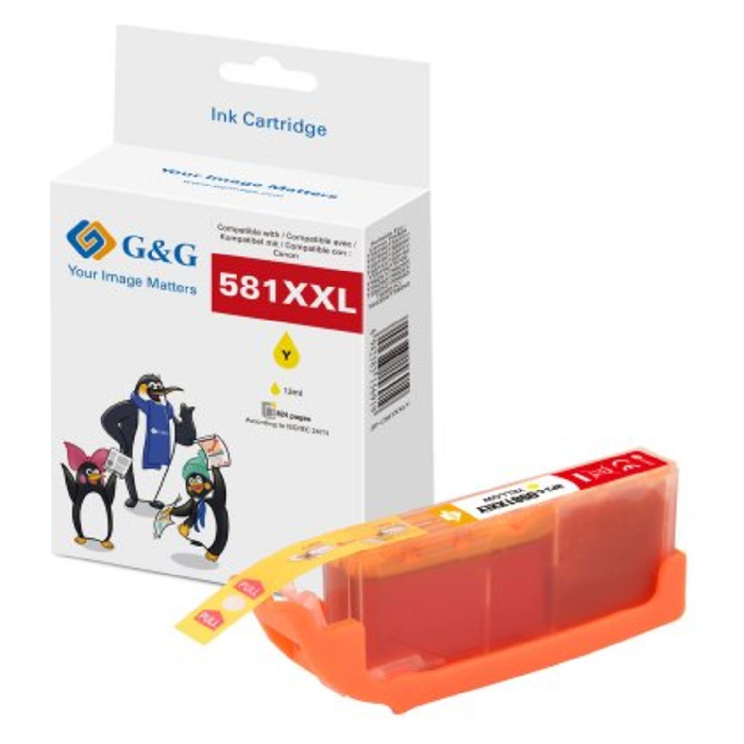 G&G XXL-Druckerpatrone kompatibel mit Canon CLI-581Y XXL (Y) (15844)