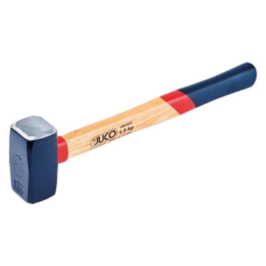 Jucon Juco Vorschlaghammer nach DIN 6475, Steinhammer 3 kg, Hochqualitativer Fäustel ofenlackiert, Profi-H (3000 g) (M3093)