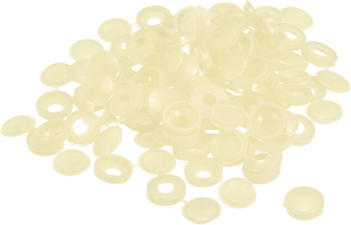 Sourcing Map 100 stuks scharnierende schroefdeksels voor M3, M4, M5, beige