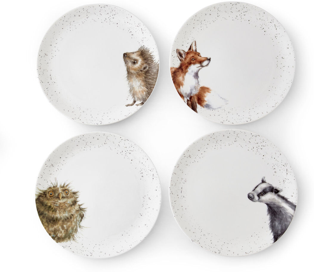 Classic Wrendale Designs - Assorted Coupe Side Plates White;Brown;Gray 26cm W