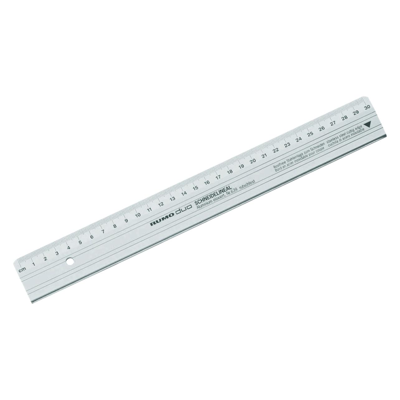 Rumold Schneidelineal DUO 30,0 cm, silber (30 cm, Aluminium) (639-30)
