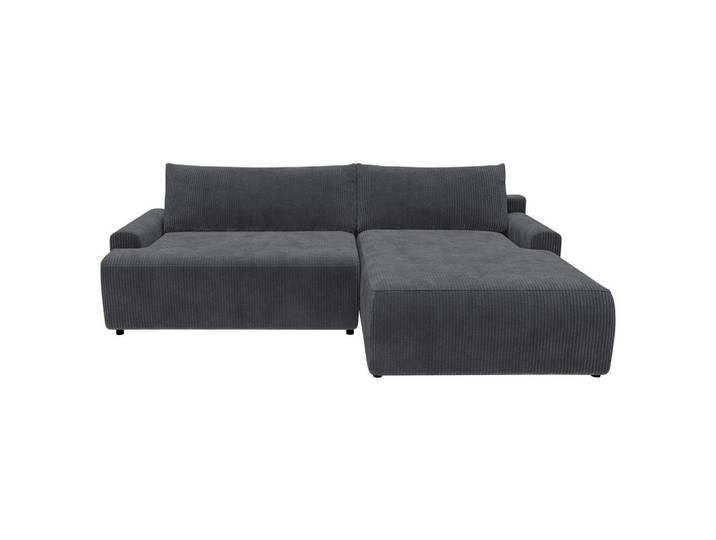 Eckschlafsofa, Anthrazit, 253x167 cm, Textil, 4-Sitzer & Bettkasten, Modern