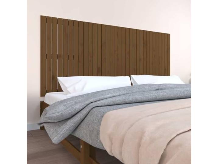 Holzbett Kopfteil aus massivem Kiefernholz, Honig braun, 204x3x90cm, für Wandmontage, bietet perfekte Rückenstütze beim Lesen oder Betrachten