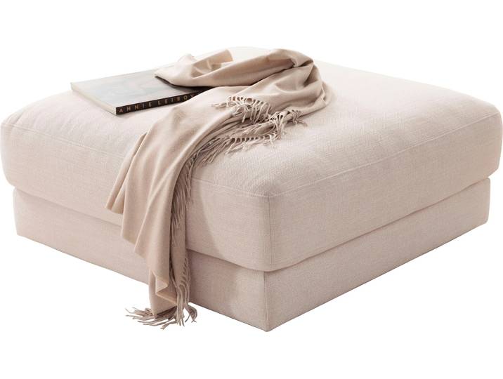 Polsterhocker 3C CANDY Enisa II , beige (nature), B:100cm H:49cm T:100cm, 100% Polyester, Hocker, Polsterhocker, passend zur Serie Enisa II , wahlweise mit Flecken-Schutz-Bezug